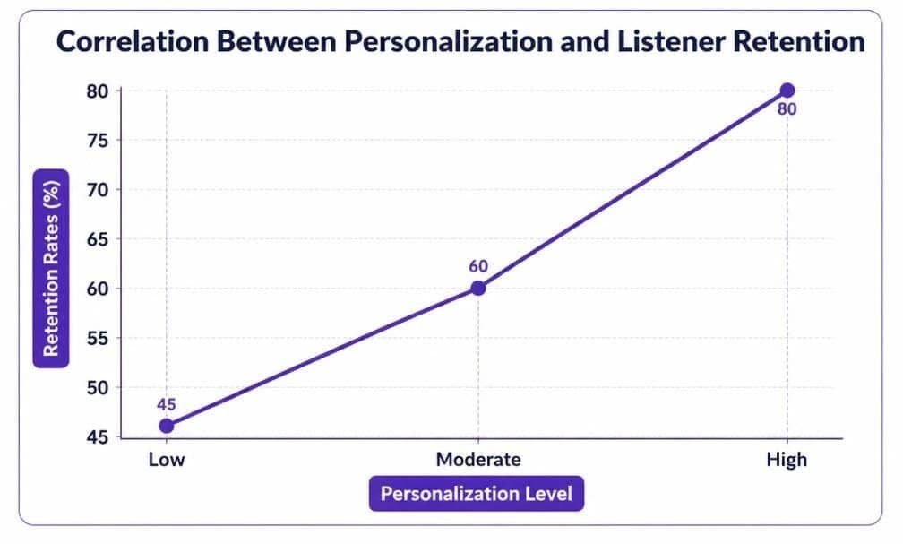 Correlation Between Personalization and Listener Retention